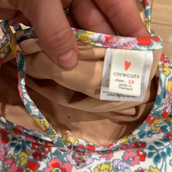 Crewcuts Floral One Piece Swimsuit ruffled 12 Girls - Picture 5 of 7